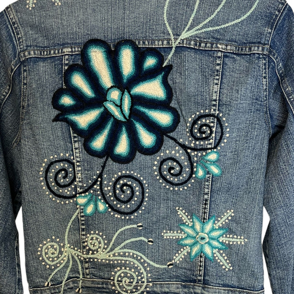 Jean Denim Alma Soul Embroidered Peru Jacket Coat - Picture 4 of 8